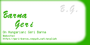 barna geri business card